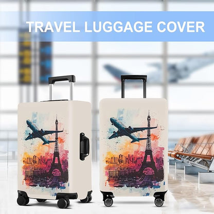 Luggage Cover Washable Suitcase Protector Anti-scratch Suitcase cover Fits 20-34 Inch Luggage (Tower-2, L(28-30inch suitcase))