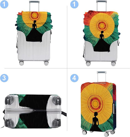 Luggage Cover Washable Suitcase Protector Anti-scratch Suitcase cover Fits 20-34 Inch Luggage (Girl-2, L(28-30inch suitcase))