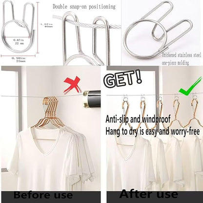 Anti-Sagging Clothes Line Thickened Steel Wire Retractable Clothesline Heavy Duty Clothesline Wall Mounted Bright Porcelain White Finished