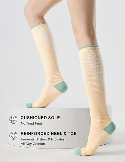 FITRELL 3 Pairs Compression Socks for Women and Men 20-30mmHg-Circulation Support Socks