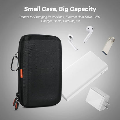 2 Colors Shockproof Hard Shell Carrying Case for GPS, External Hard Drive, Power Bank, Charger, Cable, Heart Monitor, Cell Phone, Electronic Accessories - Larger Capacity Storage Pouch Travel Bag