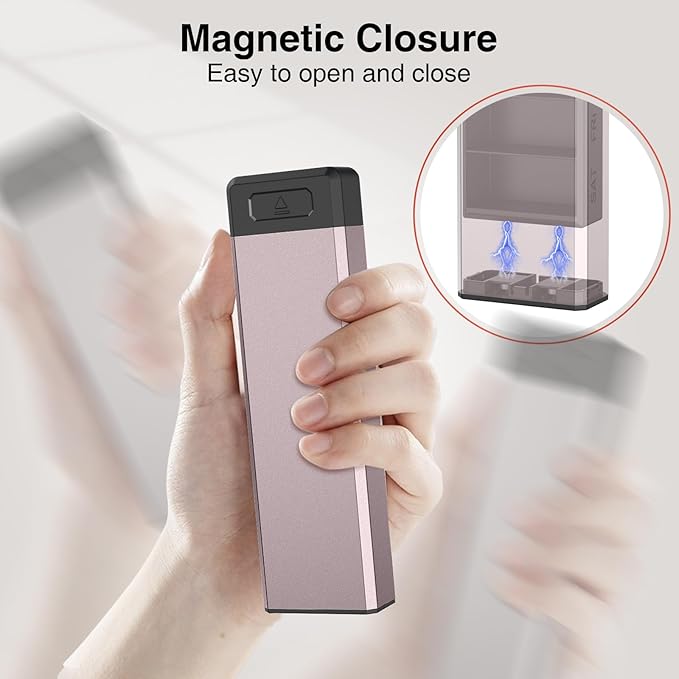 HEIYING Pill Organizer with Aluminum Shell for One Week Capacity, Portable 7 Compartments Pill Box Container to Hold Vitamin, Medicine, Supplements