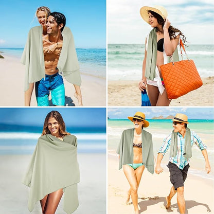 Swimming Pool Towel XL Size Microfiber Quick Dry Camping Hiking Beach Travel Body Towels (Army Green, 1 Pack XL)