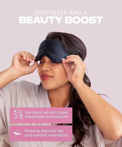 SUNDAYSILKS™ Exclusive Mulberry Silk Sleep Mask | Soft Eye Covers, Blackout Sleeping Mask for Women & Men | Silk Eye Mask for Sleep, Travel, and Relaxation | Antifaz para Dormir [Midnight Blue]