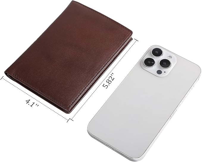 Polare Functional RFID Blocking Leather Passport Holder Travel Bifold Wallet For Men (Coffee)