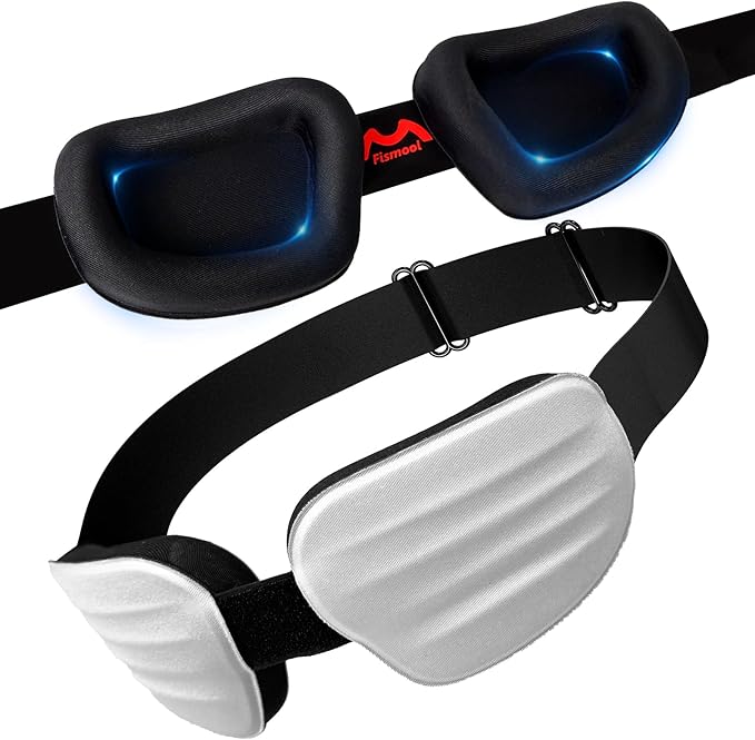 100% Blackout Sleep Eye Mask for Women Men, Zero Pressure Sleeping Mask - Sleeping Mask and Eyelash Friendly Night Blindfold, Adjustable Ultra Soft Comfortable for Dry Eye Mask (Grey)