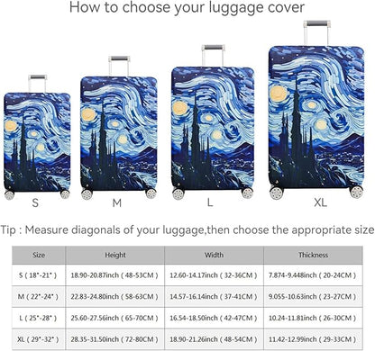 fancyfree Luggage Cover Washable Suitcase Protector Anti-scratch Suitcase cover (Blue Starry Sky, XL(29"-32" luggage))