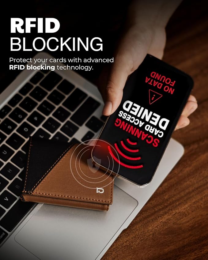 Jenoss Smart Wallet For Men: Full Grain Leather, Handcrafted, Slide Metal Pop Up Case, Slim RFID Blocking Credit Card Holder, Compact 12 Cards Slot Organizers, ID, Money Clip(Brown & Black)