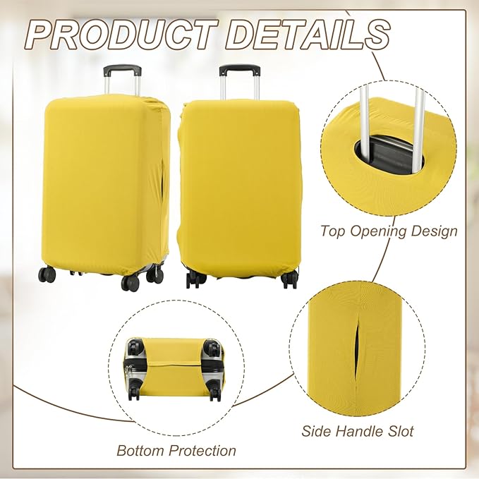 uxcell Luggage Cover for Suitcase Protector, Fit 26-28 Inch Luggage Elastic Suitcase Cover Scratch-Resistant Covers for Travel Business Trips, Yellow (L)