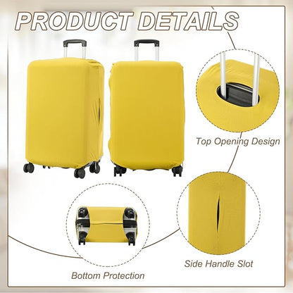 uxcell Luggage Cover for Suitcase Protector, Fit 21-25 Inch Luggage Elastic Suitcase Cover Scratch-Resistant Covers for Travel Business Trips, Yellow (M)