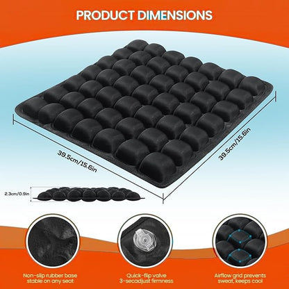 Sondur Inflatable Travel Cushion – Adjustable Bubble Technology for Customized Comfort, Ultra-Portable, Water-Resistant and Inflatable Seat Cushion for Airplane, Car, Office, and Outdoor Adventures