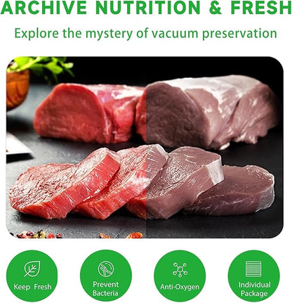 Vacuum Sealer Bags Rolls 11" x 16' (3 Rolls) BPA Free Vacuum Seal Bags for Food Heavy Duty Puncture Prevention Bags Rolls for Custom Fit Airtight Food Storage and Sous Vide