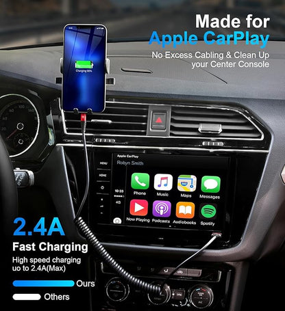 Coiled Lightning Cable, iPhone Charger Cable 3FT/6FT for CarPlay, 2 Pack [Apple MFi Certified] Lightning Cord Compatible with iPhone14/13/12/11 Pro Max/XS MAX/XR/XS/X/8/7/Plus/6S iPad/iPod-Red