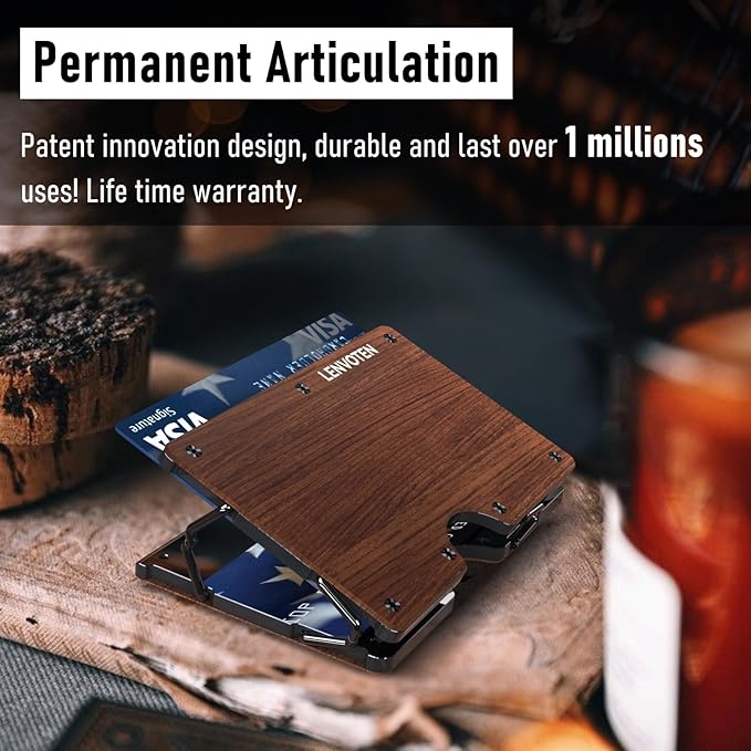 Minimalist Wallet for Men, Metal Wallet with Money Clip, Slim Compact Wallet, RFID Blocking Card Holder, Metal Aluminum Credit Card Holder, Holds up to 20 Cards