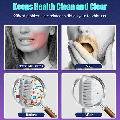 MONESAO Toothbrush Sanitizer Covers, Toothbrush Case with Violet Light - Rechargeable Cleaner Case - Auto Home Travel Tooth Brush Cap Box for Any Electric and Manual Toothbrushes (Purple)