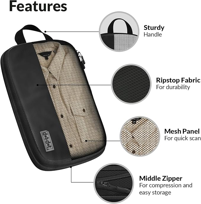 4pc Small Compression Packing Cubes for Suitcases - Carry-on Organizer Cubes - Luggage Packing Compression Bags for Travel