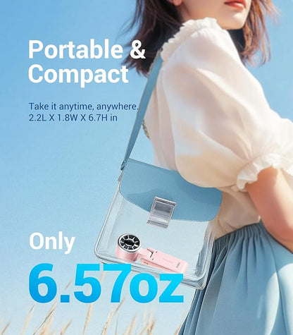 Diveblues Portable Handheld Turbo Fan, 5 Gear Wind, Battery Operated, Up to 12 Working Hours, 3 IN 1 Hand Fan with Air Turbo Tech Cooling Fan for Outdoor Activities, Travel, Working