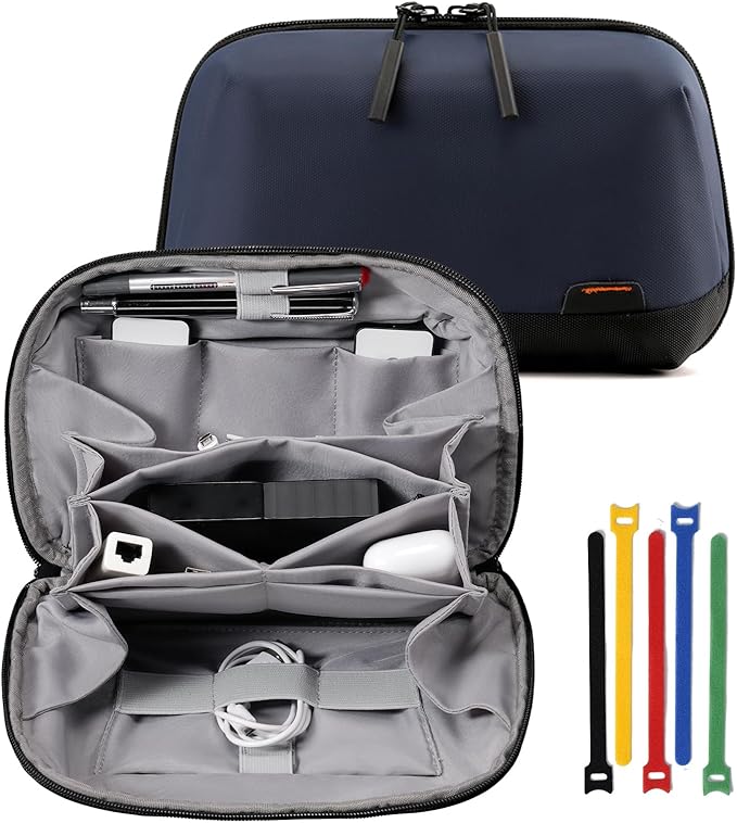 OrgaWise Electronics Organizer, Electronic Accessories Bag Travel Cable Organizer Three-Layer for iPad Mini, Kindle, Hard Drives, Cables, Chargers