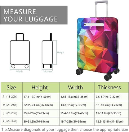 Geometry Travel Luggage Cover, Travel-Themed Suitcase Protector Stretchable, Washable Travel Suitcase Cover (S for 18-20 Inch Luggage)
