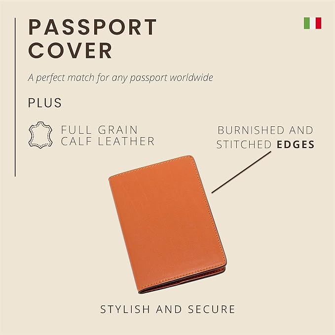 Maruse Italian Leather Passport Cover for Men and Women, Handmade in Italy