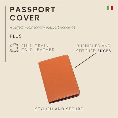 Maruse Italian Leather Passport Cover for Men and Women, Handmade in Italy