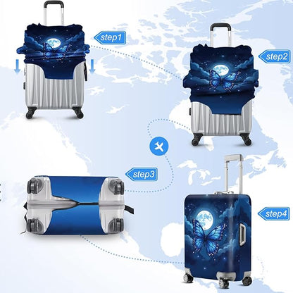 ANNA QUEEN Travel Luggage Cover Suitcase Protector Suitcase Cover Anti-Scratch,Stretchable Bag Cover Washable Durable Polyester