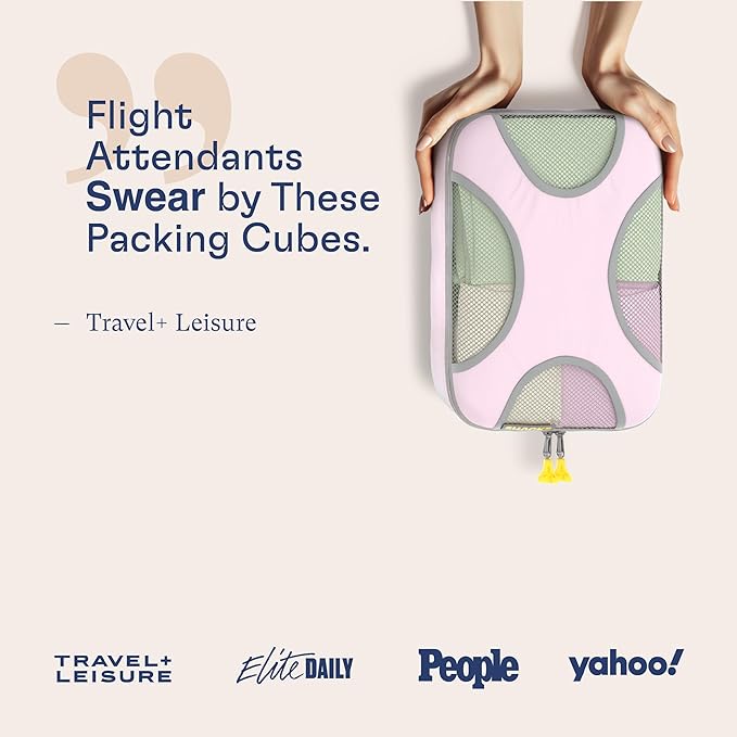Shacke 6 Set Packing Cubes for Travel - Compression Packing Bags/Travel Organizer - Luggage Organizer Bags for Traveling - Travel Essentials for Women - Cruise Must Haves Packing List