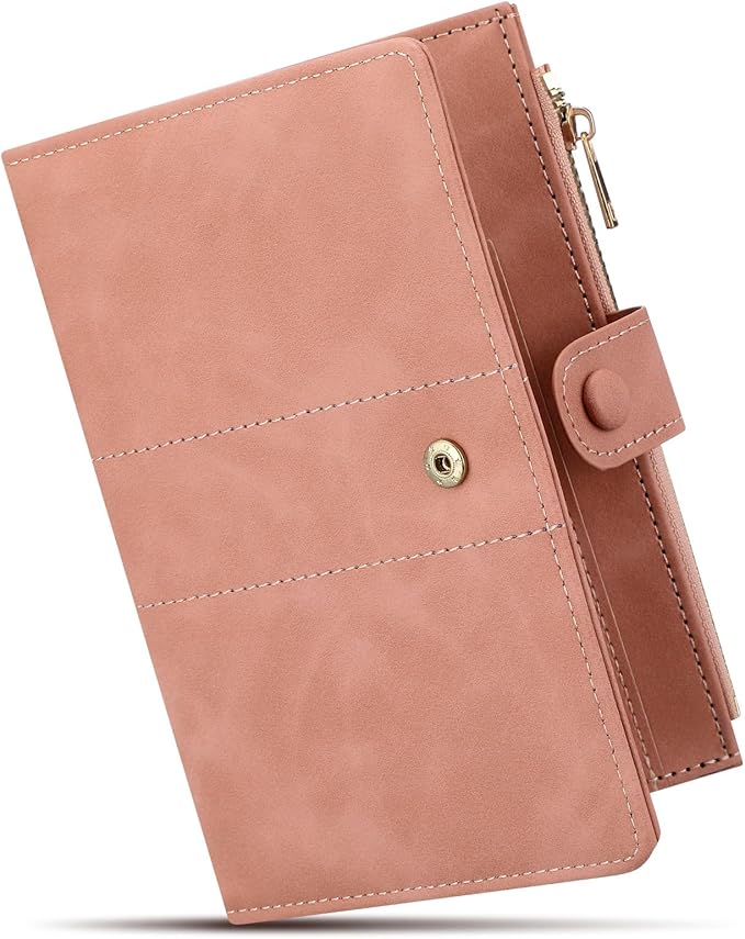 Leather Passport Holder for Travel, RFID Passport Wallet with Zipper Pocket, Passport Covers with Pen Holder, Travel Wallets Essentials Aesthetic Cute Passport Sleeve for Women Men(Pink)