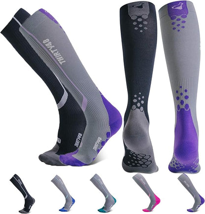 Thirty48 Elite Compression Socks Women & Men Graduated 20-30mmHg for Running, Athletic, Flight Sock - Performance & Recovery