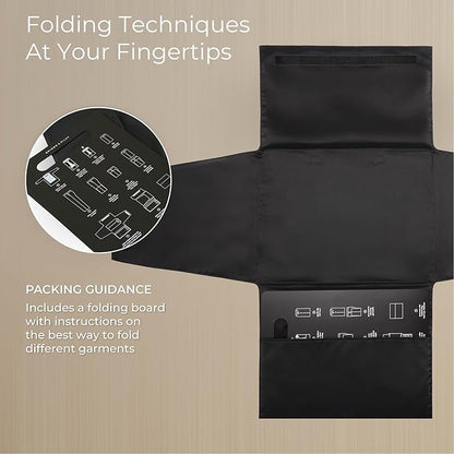 Briggs & Riley Garment Folder - Travel Essentials for Men & Women, Shirts, Pants, & Clothes Carrier, Wrinkle Reducing, Includes Folding Board - Travel Essentials, Black
