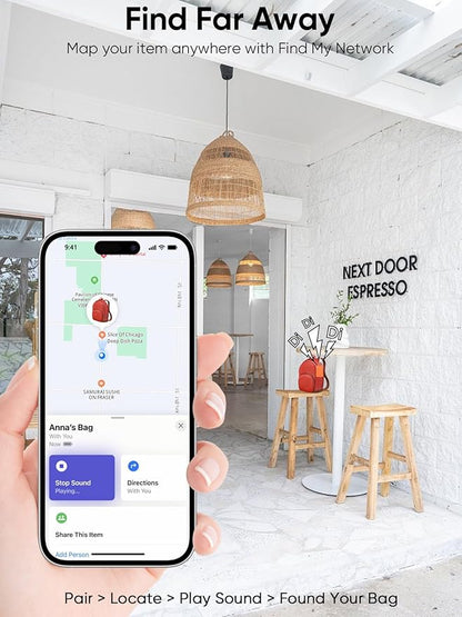 Luggage Tags Built-in Anti-Loss Tracker, Luxury Leather Luggage Tags for Suitcase, Travel Bags, Backpacks, Travel Organizer for Lost Baggage Prevention (Orange*4 Pack)