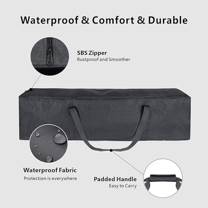 TOPDesign 46 Inch Extra Large Zippered Duffel Bag for Travel Camping Sports Equipment Storage, Waterproof Foldable Luggage Bag with Padded Handles