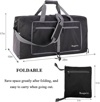 Woogwin Travel Duffel Bag Large Foldable Waterproof Overnight Bag for Beach Swim Bags Pool Sports Gym
