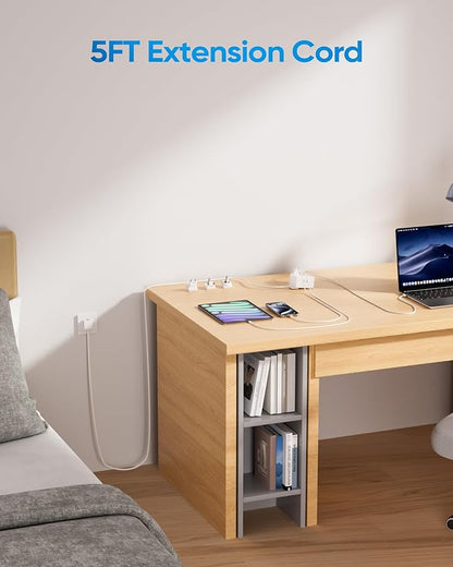 Universal Travel Adapter, Type A/C/G/I Plug Adapter, 5ft Detachable Extension Cord, 3 AC Outlets, 4 USB Ports (2 USB C), UK Europe Australia International Power Adapter