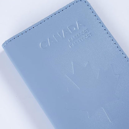 INCARNE Leather Passport Holder for Travel - Passport Case - Passport Wallet for Men - Passport Cover for Women Sleeve Protector - Travel Essentials Vacation Luggage Gifts - Classic Light Blue