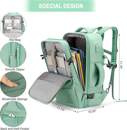 Carry On Backpack, 42L Flight Approved Travel Backpack for Men Women,Airline Approved Gym Backpack Waterproof Business Laptop Daypack Laptop Backpack,Casual Daypack for Business Weekend Hiking