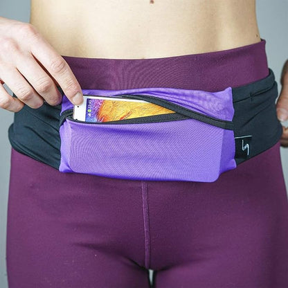 3 Pocket Adjustable Running Belt Waist Pack, Fanny Pack For Working Out With Sweat Resistant Backing, Holds All iPhone Models