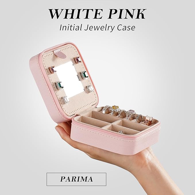 Parima Teacher Appreciation Gifts - Women's Travel Jewelry Case | Travel Essentials Small Jewelry Box - Letter Z, Pink