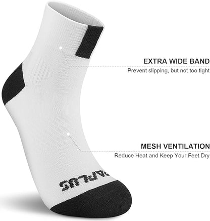 PAPLUS Ankle Compression Socks for Women 6 Pairs, Running Athletic Socks with Arch Support，Plantar Fasciitis Socks