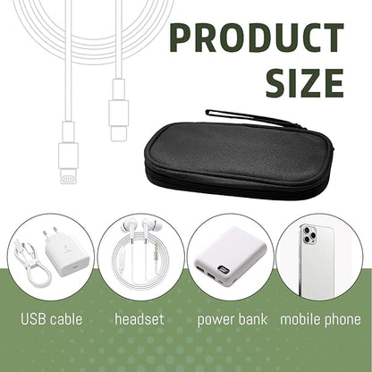 Electronic Organizer Double Layer, Water Resistant Cable Organizer Bag for Travel Essentials, Cord, Charger, Phone, Earphone, Large Size,Accessories Travel Essentials (Black, Double-Layer)