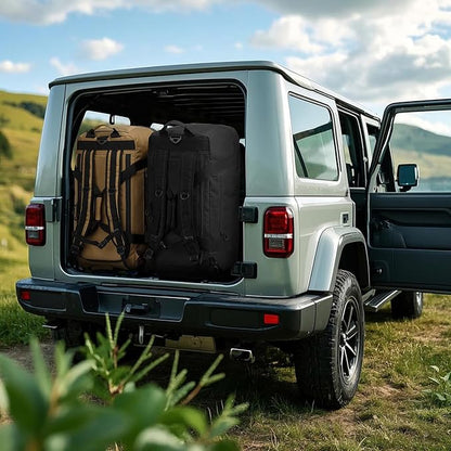 TUGUAN Extra Large Travel Duffle Bag Backpack for Men with Adjustable Dividers 120L Big Weekend Overnight Bag with ID Pocket Shoulder Strap Heavy Duty Sports Duffel Bags for Camping Gym, Black