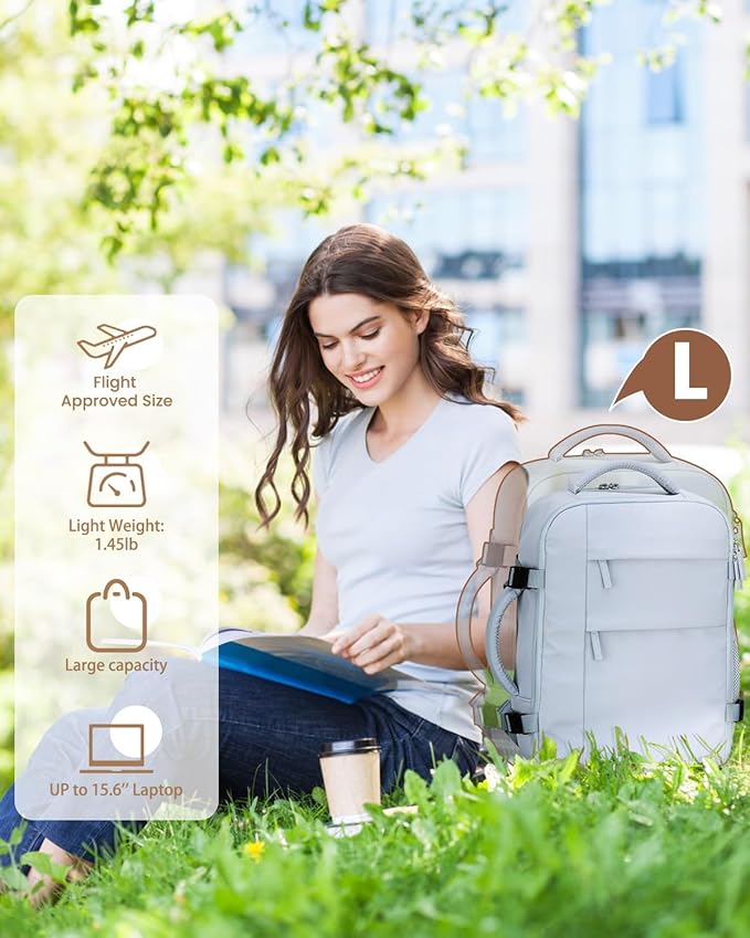 Travel Backpack for Women Man, Waterproof Personal Item Travel Bag Airline Approved Laptop Backpack Bookbag Weekender bags for Business,Travel, Work Fits 15.6 inch Laptop(Medium,Blue)