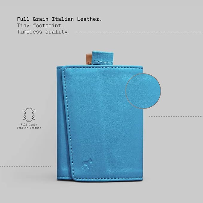 The Frenchie Co. - Speed Wallet Mini - Ultra-Slim RFID Blocking Card Holder - Quick-Access Pull Tab - Full-Grain Italian Leather Minimalist Front Pocket Wallet for Men & Women