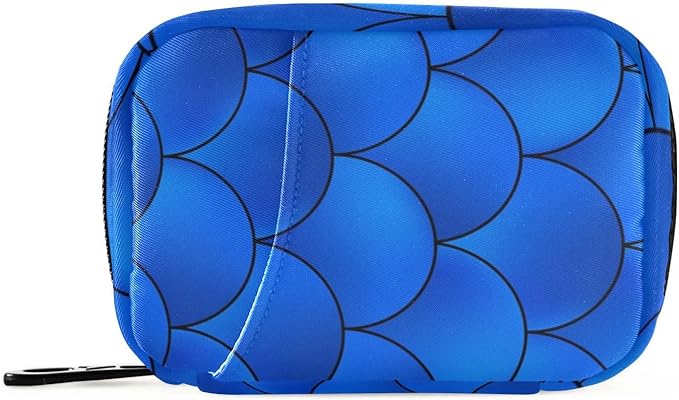 Pill Organizer Box Case Weekly Travel Pill Container Cute Pill Holder 7Day Vitamin Organizer Pill Dispenser Sorter Planner Storage Small Compact Dark Blue Mermaid Scales17