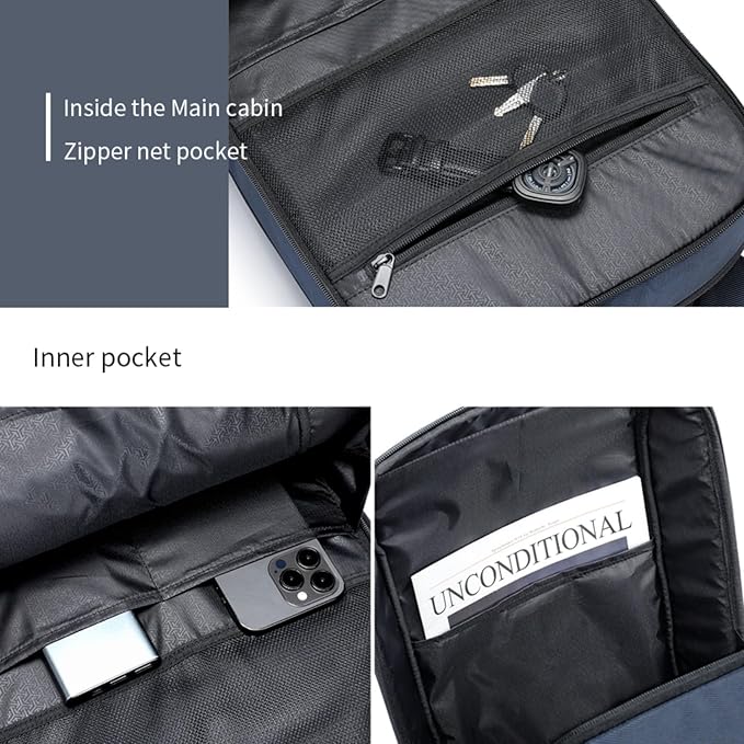 Kingsons 15.6 Inch Laptop Compartment Backpack for Men,Waterproof Slim Durable Business Backpack for Work，Travel (KS25054-Black-US-1)