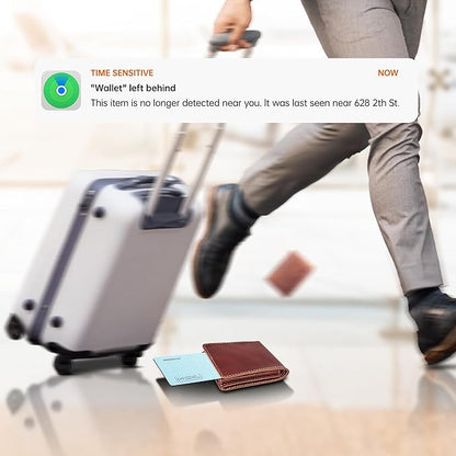 WHEREMYLUV-Item-Finder-for-Wallet, Ultra Thin Bluetooth Tracker Card Compatible with Apple Find My, Rechargeable GPS Locator, IPX8 Waterproof, Slim Smart Card for Men & Women (Blue)