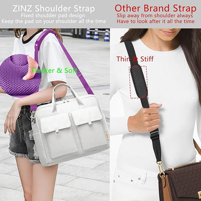 ZINZ Shoulder Strap 78" Universal Handbag Strap with Ultra-thick Fixed Padded and Dual Balanced Adjustable Buckles Shoulder Crossbody Strap for Briefcase Messenger Bag Laptop bag Luggage，Purple