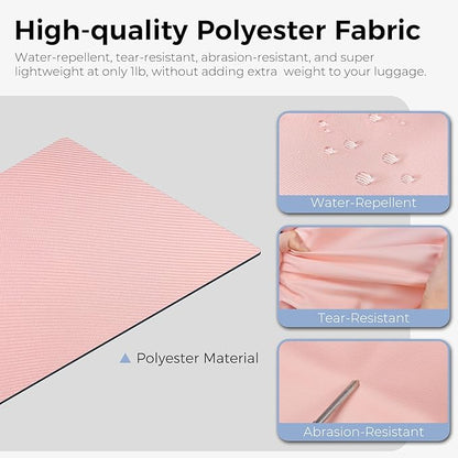 Fmeida 65L Duffle Bag with Shoes Compartment, Foldable Travel Duffel Bags for Men Women, Large Packable Travel Bag Water Repellent & Tear Resistant (Light Pink)