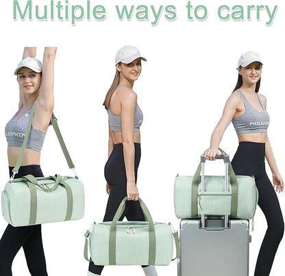 BLUBOON Duffle Bag Girls Kids Cute Gym Bag with Shoes Compartment & Wet Separation Waterproof Sports Overnight Travel Bag