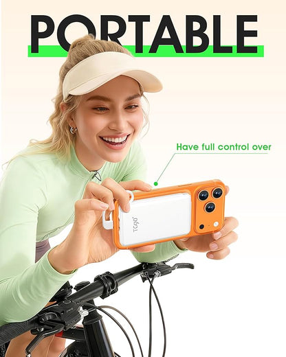 TG90° 5000mAh Small Portable Charger Built in AC Wall Plug and Cables, Card Size Power Bank with USB C Cords for Phones, 3 Output External Battery Pack Compatible with iPhone, Android Devices